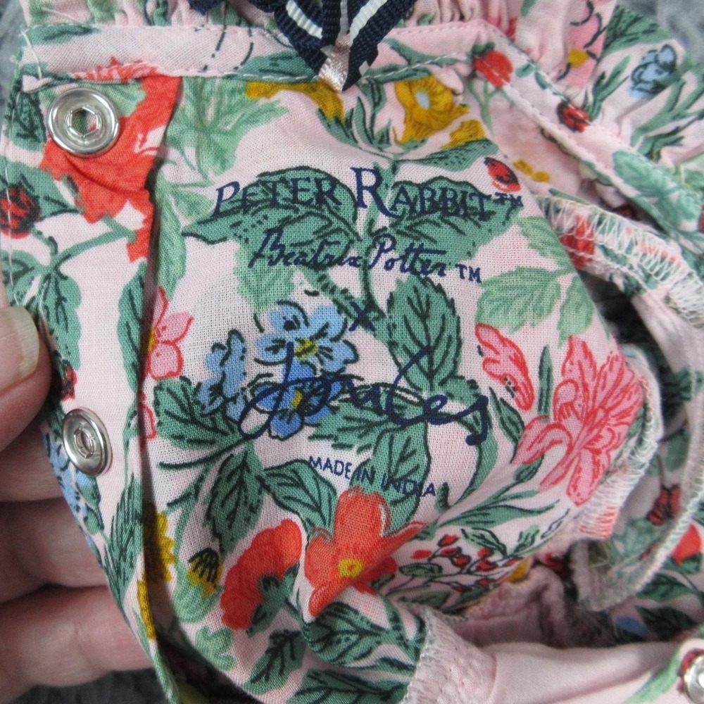 Joules Dress Baby Girls Newborn Peter Rabbit Flopsy Floral Party Long Sleeve NWT - Picture 6 of 12